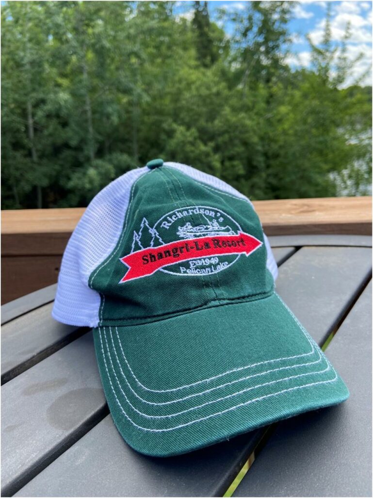 hat with resort logo